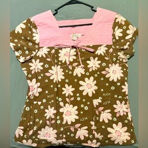 Size large Koi scrub top